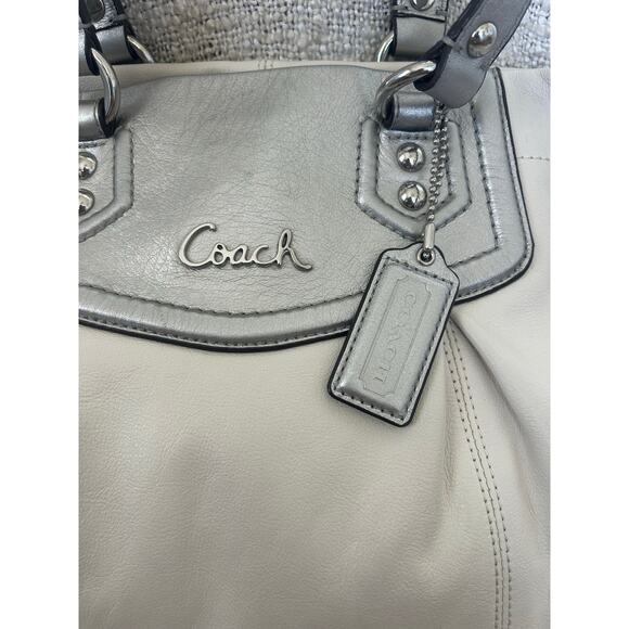 Coach White and Silver Satchel - Picture 5 of 10